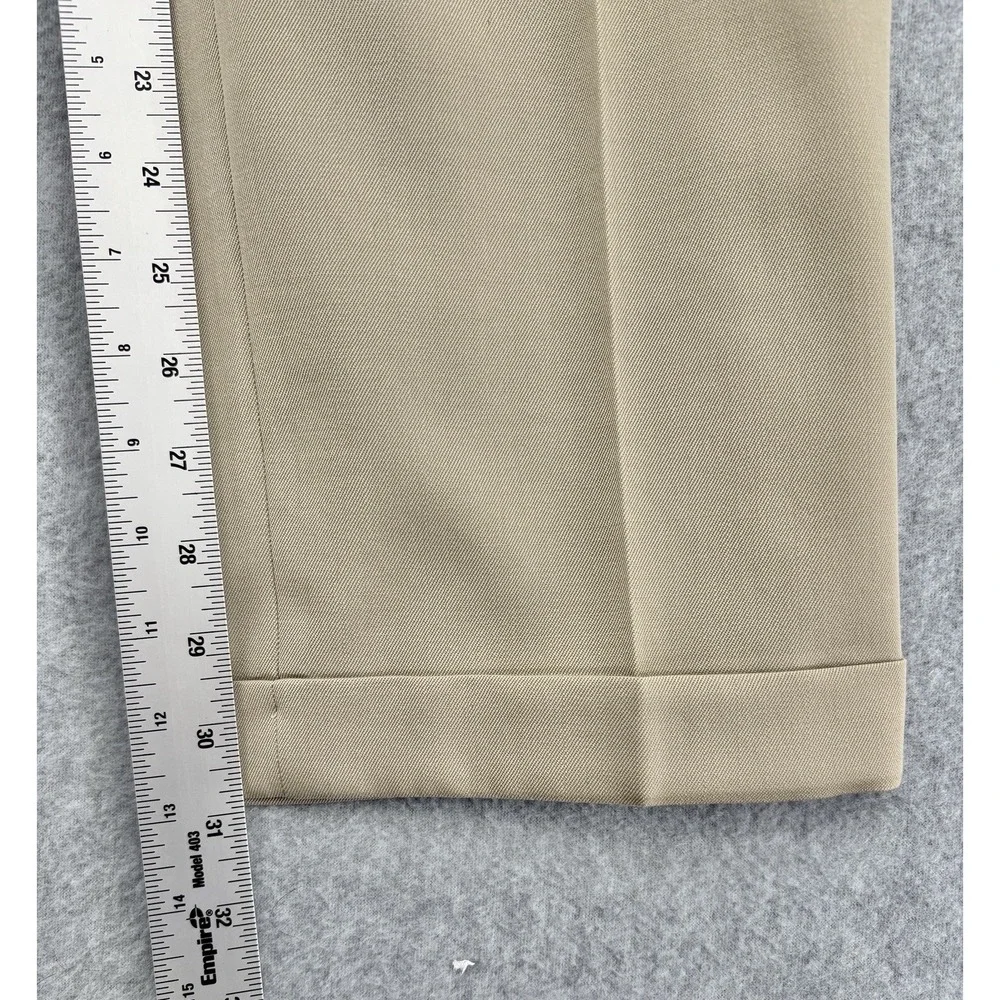 Tommy Hilfiger Classic American Pleated Dress Pants Tan 34x32 Cuffed Vintage 90s